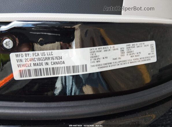 2C4RC1BG5RR167634 2024 CHRYSLER PACIFICA Черный Вид подкапотного пространства