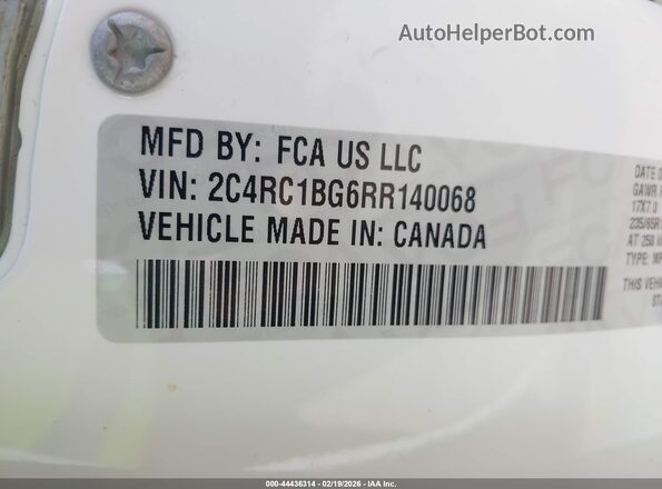2C4RC1BG6RR140068 2024 CHRYSLER PACIFICA White 