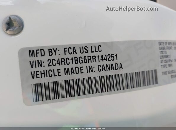 2C4RC1BG6RR144251 2024 CHRYSLER PACIFICA White ძრავის განყოფილების ხედი