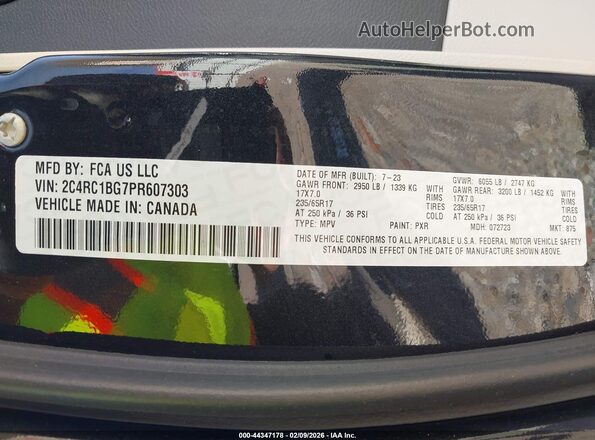2C4RC1BG7PR607303 2023 CHRYSLER PACIFICA Black 