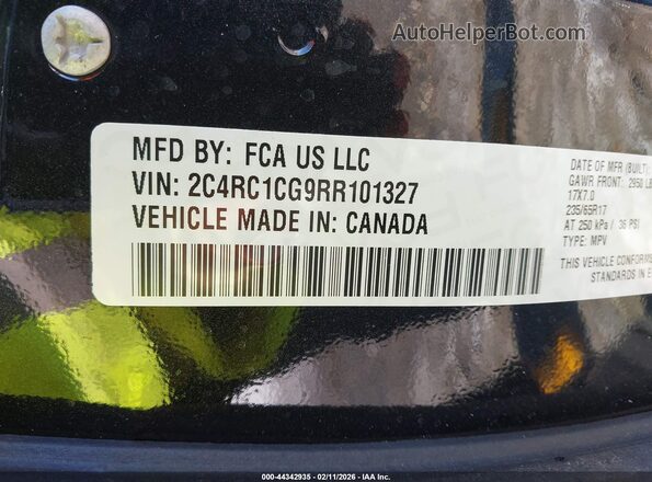 2C4RC1CG9RR101327 2024 CHRYSLER VOYAGER Black Շարժիչի բաժամունքի տեսք