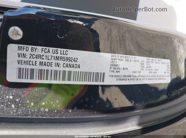 2C4RC1L71MR599242 2021 CHRYSLER PACIFICA Black Շարժիչի բաժամունքի տեսք
