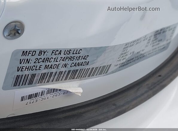2C4RC1L74PR518142 2023 CHRYSLER PACIFICA White 