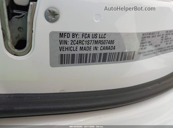 2C4RC1S77MR507486 2021 CHRYSLER PACIFICA White 