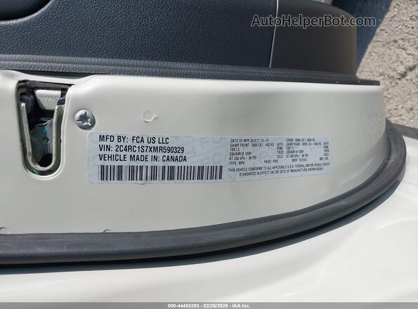 2C4RC1S7XMR590329 2021 CHRYSLER PACIFICA White 