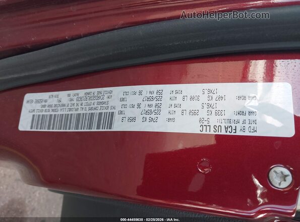2C4RDGEG0LR213633 2020 DODGE GRAND CARAVAN Red Vista del compartimento del motor