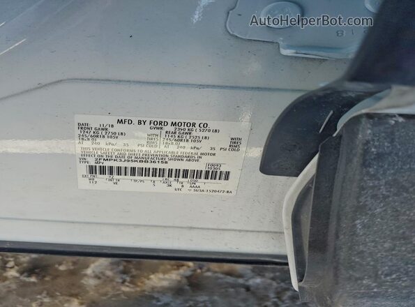 2FMPK3J95KBB36158 2019 FORD EDGE White 