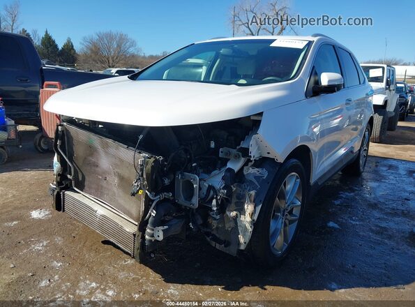 2FMPK3K96JBB10133 2018 FORD EDGE White წინა მარცხენა ხედი სამი მეოთხედიდან
