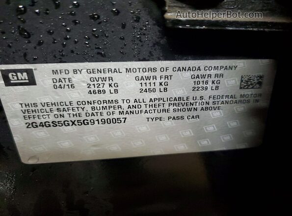 2G4GS5GX5G9190057 2016 BUICK REGAL Black Widok komory silnika