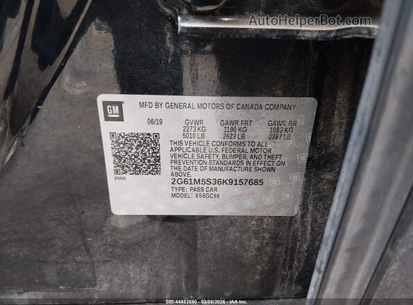 2G61M5S36K9157685 2019 CADILLAC XTS Black 