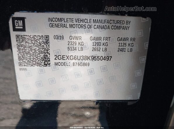 2GEXG6U38K9550497 2019 CADILLAC XTS Black Widok komory silnika