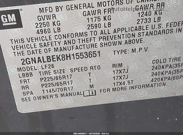 2GNALBEK8H1553651 2017 CHEVROLET EQUINOX Gray 