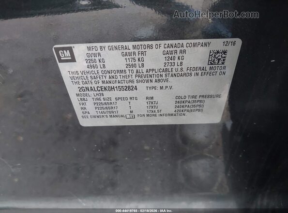 2GNALCEK0H1552824 2017 CHEVROLET EQUINOX Gray Engine compartment view