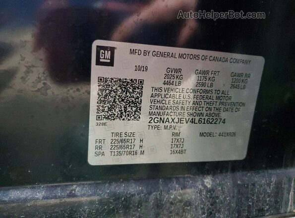 2GNAXJEV4L6162274 2020 CHEVROLET EQUINOX Blue 
