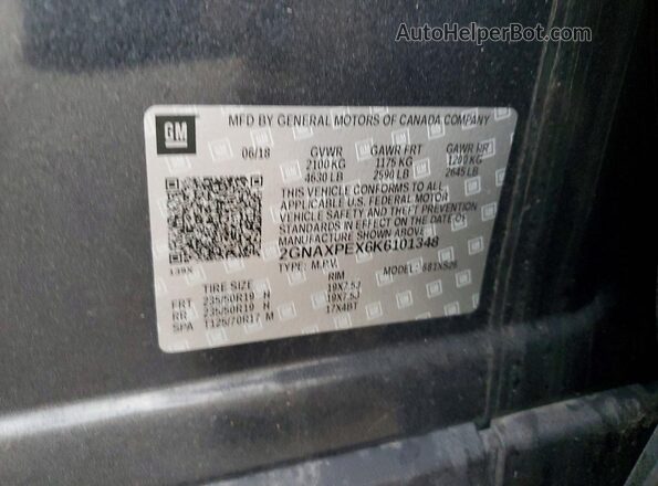 2GNAXPEX6K6101348 2019 CHEVROLET EQUINOX Gray 
