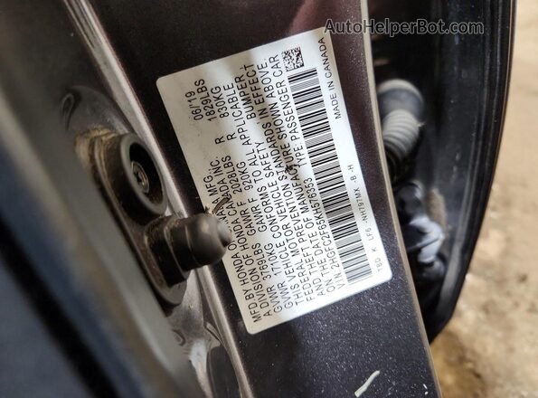2HGFC2F65KH576353 2019 HONDA CIVIC Charcoal 