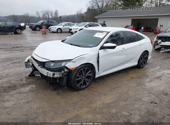 2HGFC2F84KH585711 2019 HONDA CIVIC Белый Передняя левая четверть