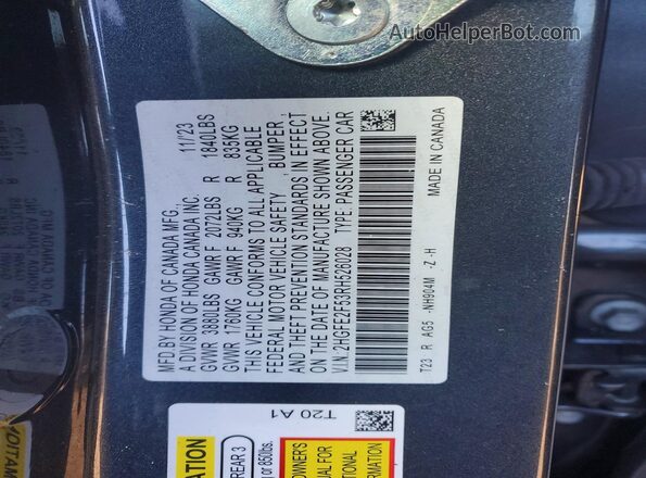 2HGFE2F53RH526028 2024 HONDA CIVIC Gray ძრავის განყოფილების ხედი