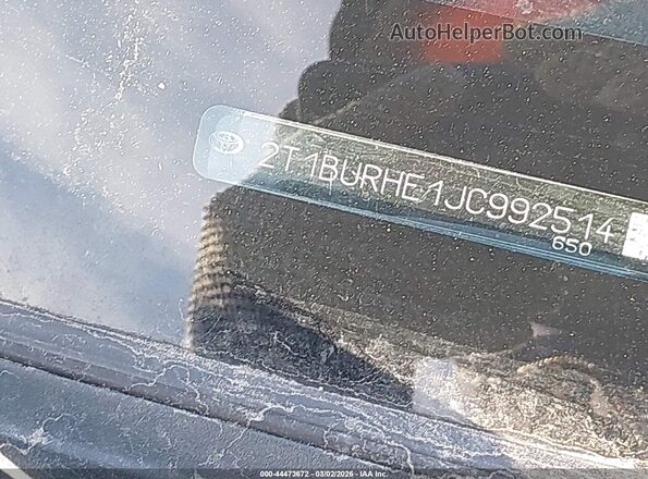2T1BURHE1JC992514 2018 TOYOTA LL Gray 