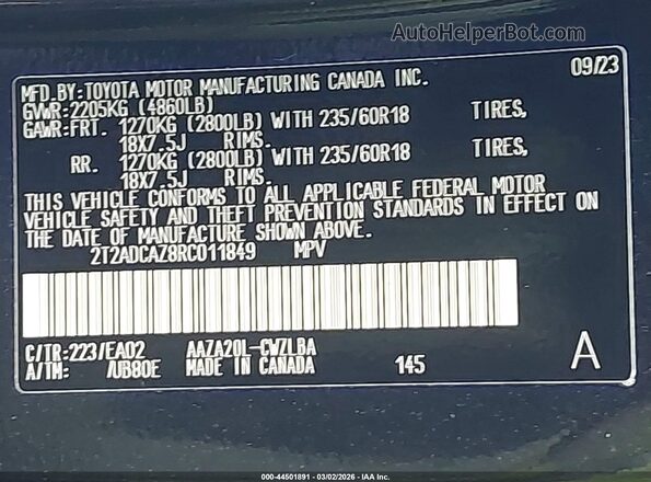 2T2ADCAZ8RC011849 2024 LEXUS NX 250 Black Շարժիչի բաժամունքի տեսք