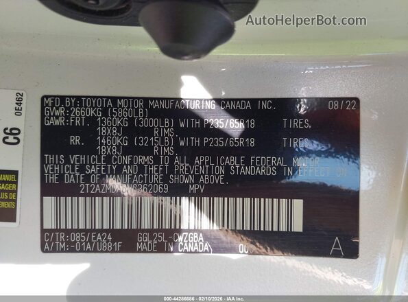 2T2AZMDA6NC362069 2022 LEXUS RX 350 White Widok komory silnika
