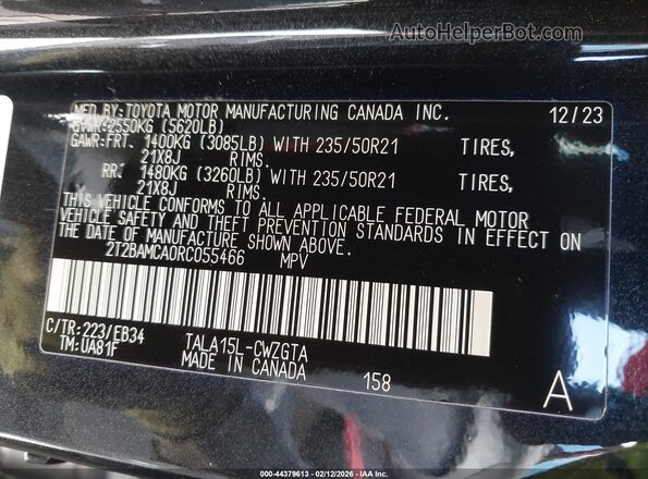 2T2BAMCA0RC055466 2024 LEXUS RX 350 Black Вид підкапотного простору