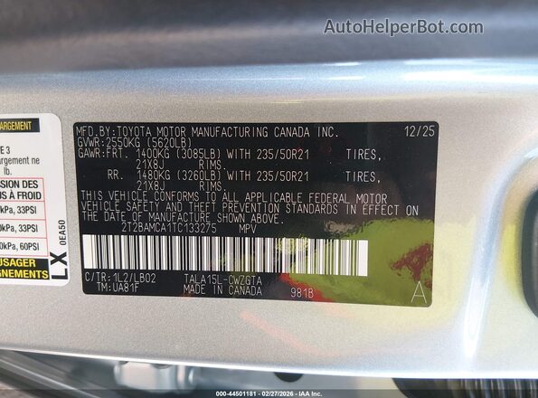 2T2BAMCA1TC133275 2026 LEXUS RX 350 Silver Շարժիչի բաժամունքի տեսք