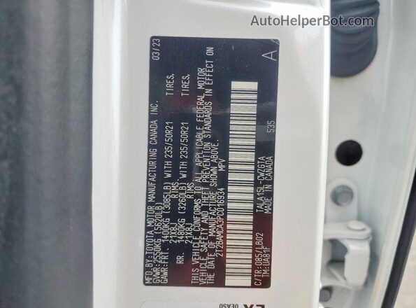 2T2BAMCA3PC016934 2023 LEXUS RX White Engine compartment view