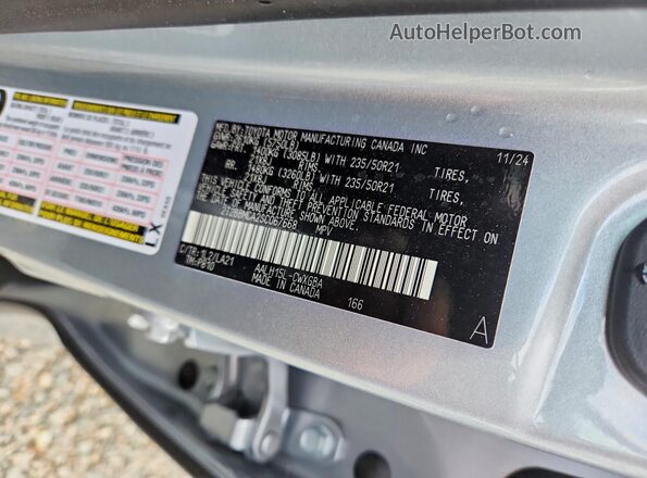 2T2BBMCA2SC067668 2025 LEXUS RX Gray Widok naklejki z numerem VIN