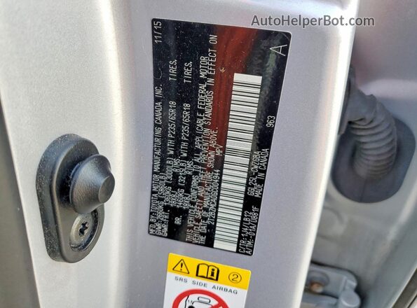 2T2BZMCA0GC004944 2016 LEXUS RX Silver Вид наклейки з VIN-кодом