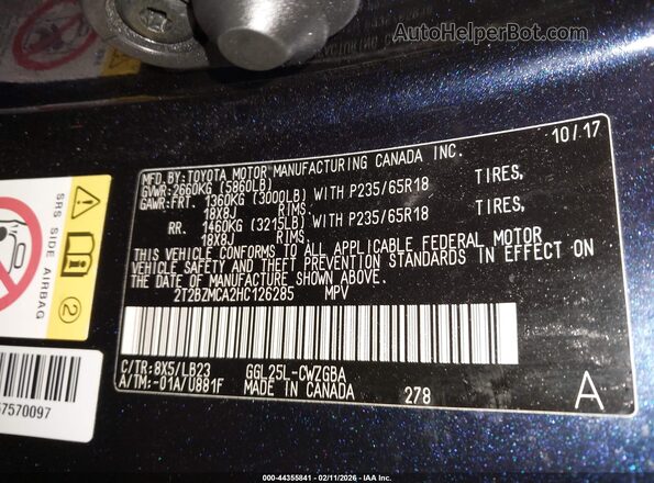 2T2BZMCA2HC126285 2017 LEXUS RX 350 Blue Widok komory silnika