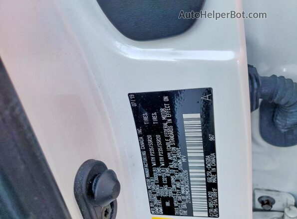 2T2BZMCA3KC205326 2019 LEXUS RX White Вид наклейки з VIN-кодом