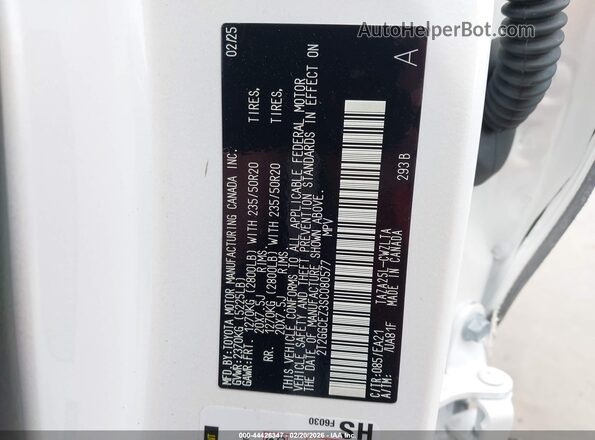 2T2GGCEZ3SC080577 2025 LEXUS NX 350 White ძრავის განყოფილების ხედი