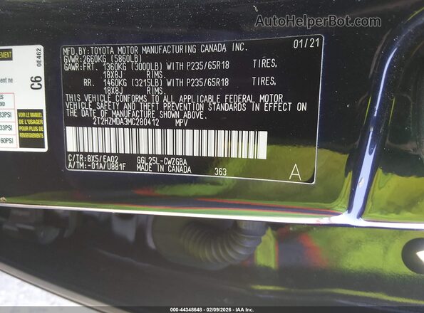 2T2HZMDA3MC280412 2021 LEXUS RX 350 Blue ძრავის განყოფილების ხედი