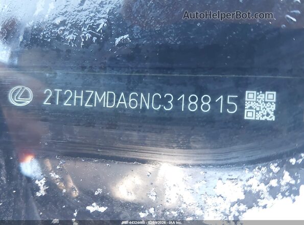 2T2HZMDA6NC318815 2022 LEXUS RX 350 Black 