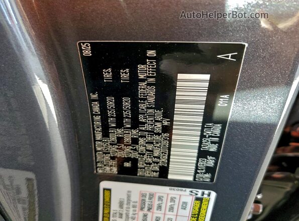 2T2KGCEZ0TC097316 2026 LEXUS NX Серый Вид наклейки с VIN-кодом