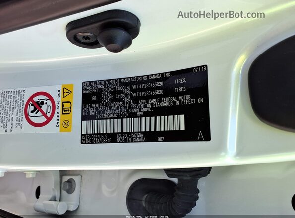2T2ZZMCA6JC113107 2018 LEXUS RX 350 White Vista del compartimento del motor