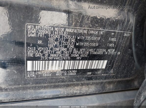 2T3C1RFV4RC278315 2024 TOYOTA LE Black 
