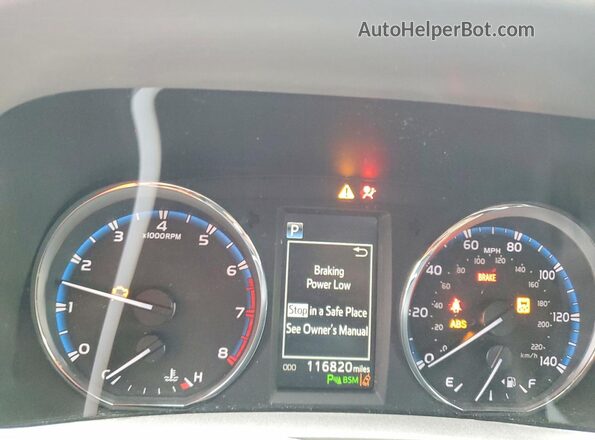 2T3DFREV8HW563300 2017 TOYOTA LIMITED White Instrument cluster view