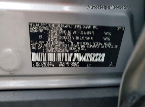 2T3DWRFV7KW038170 2019 TOYOTA LIMITED Silver 