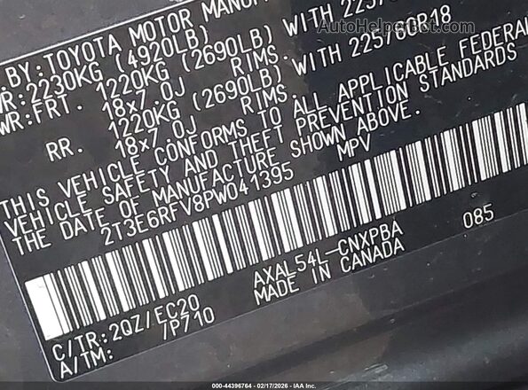 2T3E6RFV8PW041395 2023 TOYOTA RAV4 HYBRID Gray Vista del compartimento del motor