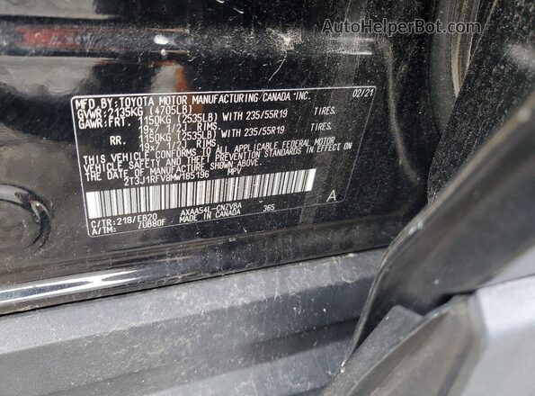 2T3J1RFV8MW185196 2021 TOYOTA RAV4 Black 