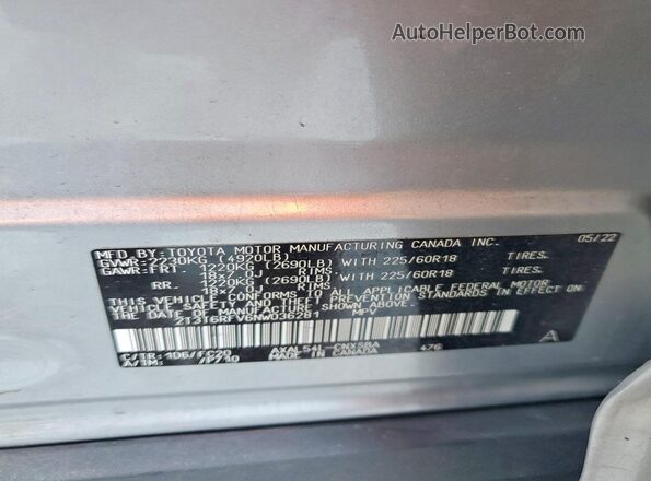 2T3T6RFV6NW036281 2022 TOYOTA RAV4 Silver Вид наклейки з VIN-кодом