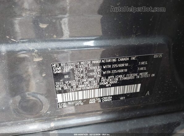 2T3T6RFVXSW089352 2025 TOYOTA RAV4 HYBRID Gray Engine compartment view