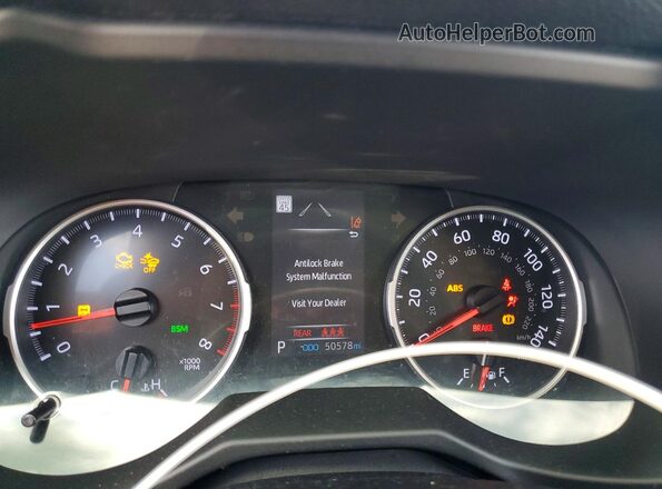 2T3W1RFV3KC023657 2019 TOYOTA LE White Вид щитка приладів