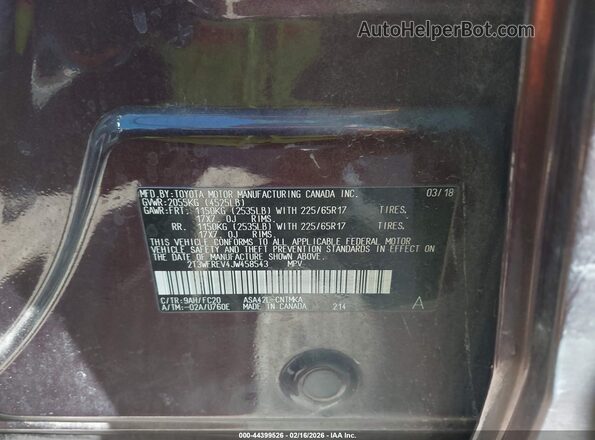 2T3WFREV4JW458543 2018 TOYOTA LE Burgundy ძრავის განყოფილების ხედი