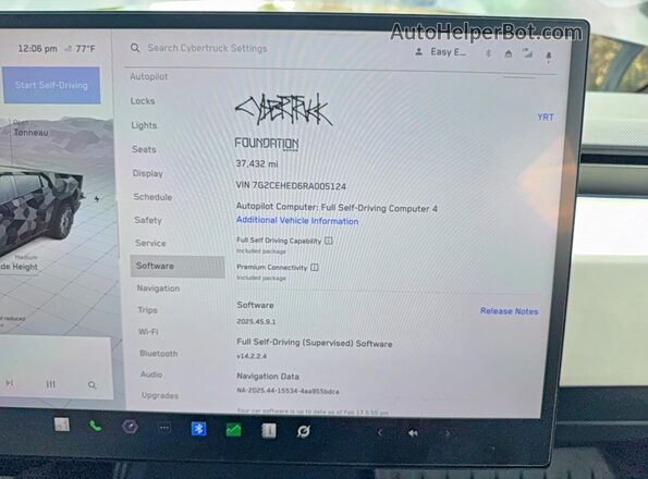 7G2CEHED6RA005124 2024 TESLA CYBERTRUCK Black Սարքավորումների վահանակի տեսք