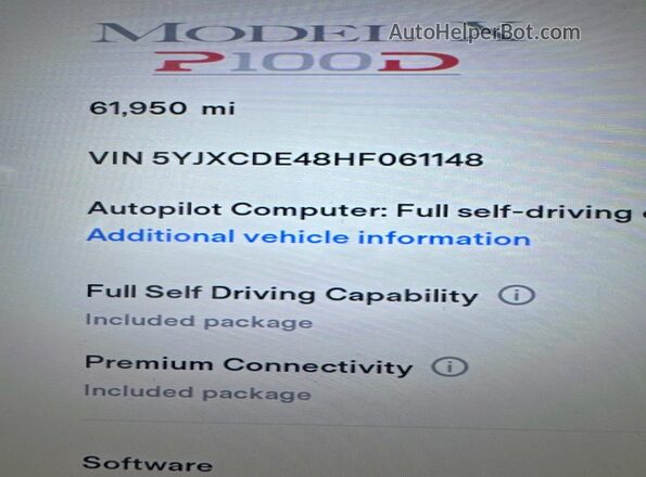 5YJXCDE48HF061148 2017 TESLA MODEL X White 
