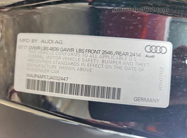 WAUP4AF57JA032447 2018 AUDI S5 Black Панорамний вид салону 360°
