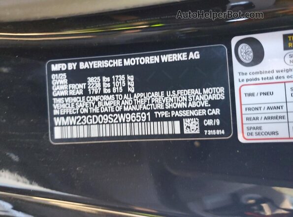 WMW23GD09S2W96591 2025 MINI COOPER Black 